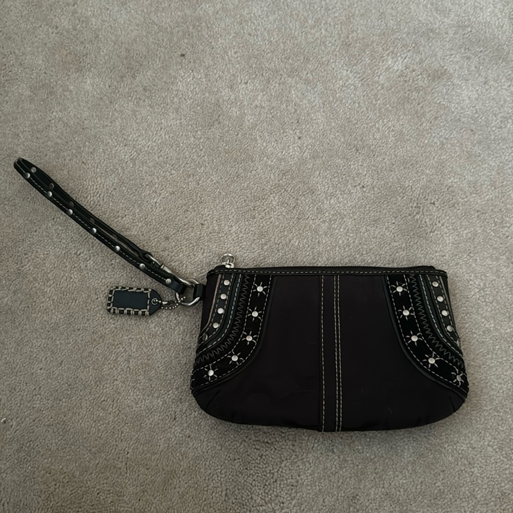 Coach black wristlet wallet